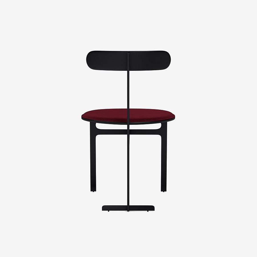 Modern Park Place Dining Chair by Yabu Pushelberg in Matte Black and Velvet