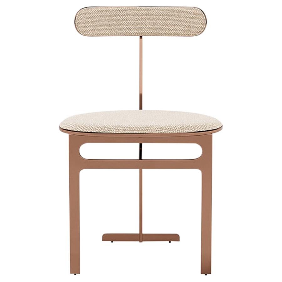 Park Place Dining Chair by Yabu Pushelberg in Rose Copper and Boucle Chenille For Sale