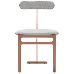 Park Place Dining Chair by Yabu Pushelberg in Rose Copper and Boucle Wool