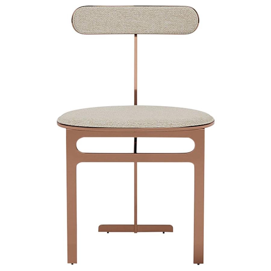 Park Place Dining Chair by Yabu Pushelberg in Rose Copper and Chenille