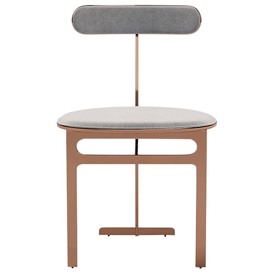Park Place Dining Chair by Yabu Pushelberg in Rose Copper and Mohair