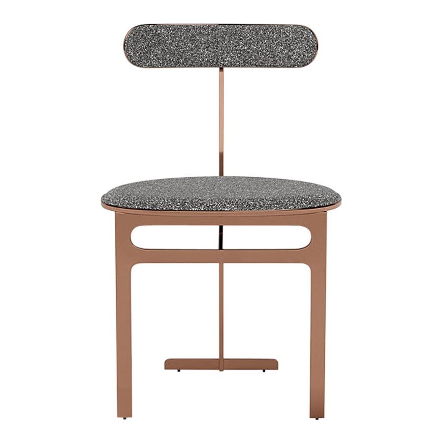 Park Place Dining Chair by Yabu Pushelberg in Rose Copper and Multi-Toned Boucle