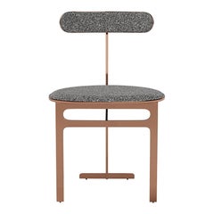 Park Place Dining Chair by Yabu Pushelberg in Rose Copper and Multi-Toned Boucle