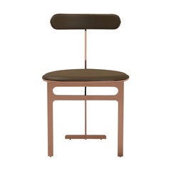 Park Place Dining Chair by Yabu Pushelberg in Rose Copper and Nappa Leather