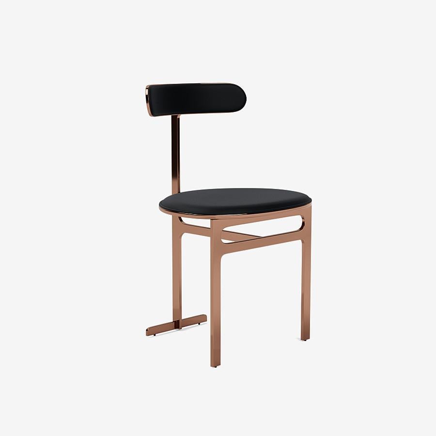 This Park Place dining chair by Yabu Pushelberg in Rose Copper is upholstered in Ameila Street premium aniline leather. Ameila Street comes in 7 colorways from Scandinavia, with a weight of 1.5-1.7mm.

The Park Place design by Yabu Pushelberg is a