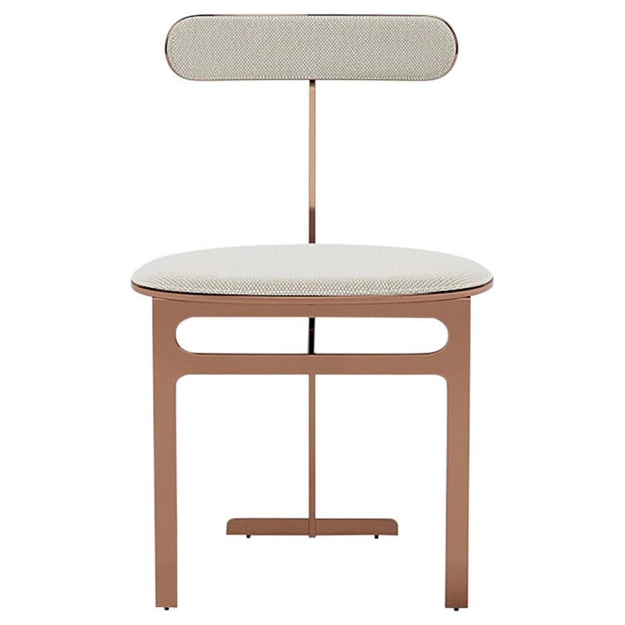 Park Place Dining Chair by Yabu Pushelberg in Rose Copper and Textured Wool