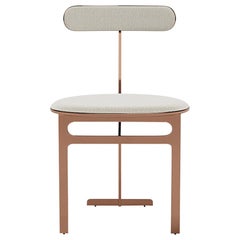 Park Place Dining Chair by Yabu Pushelberg in Rose Copper and Textured Wool