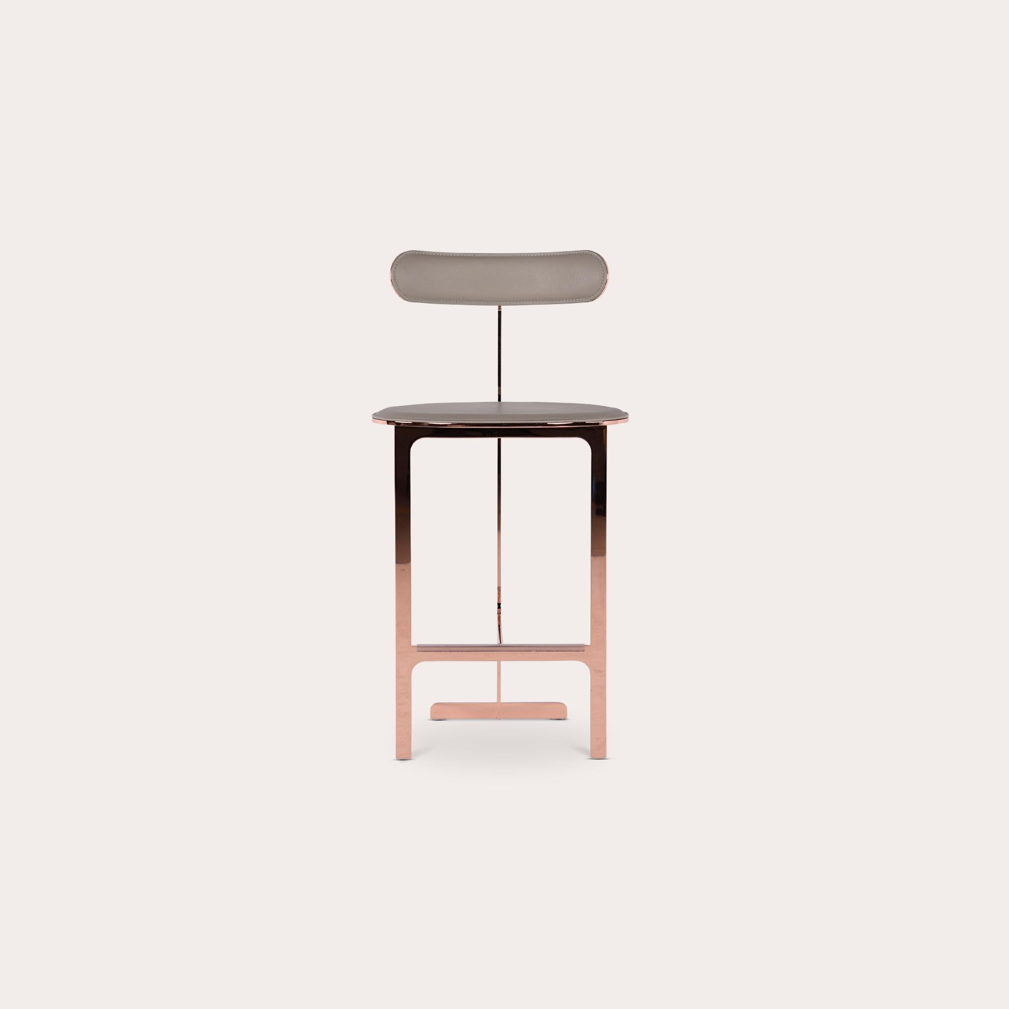 Sgabello Park Place di Yabu Pushelberg con struttura in acciaio inox in vendita 2
