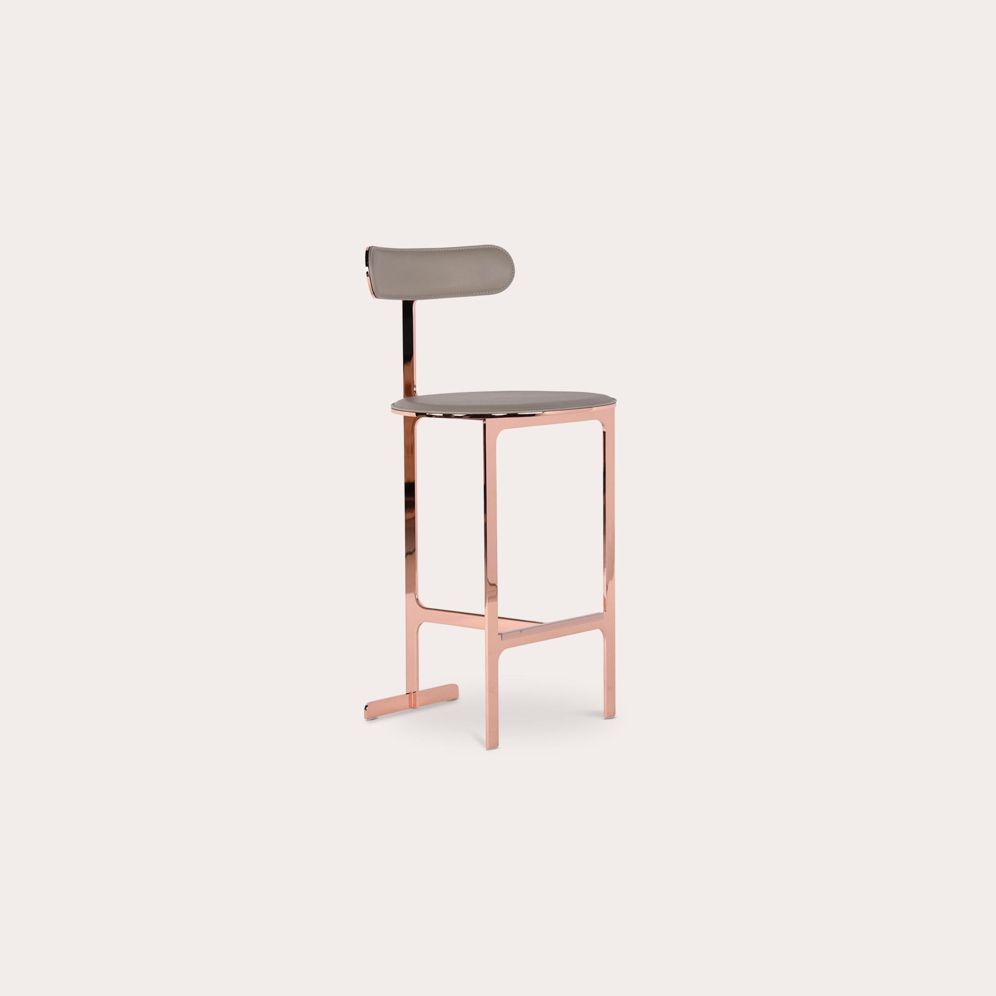 Sgabello Park Place di Yabu Pushelberg con struttura in acciaio inox in vendita 3