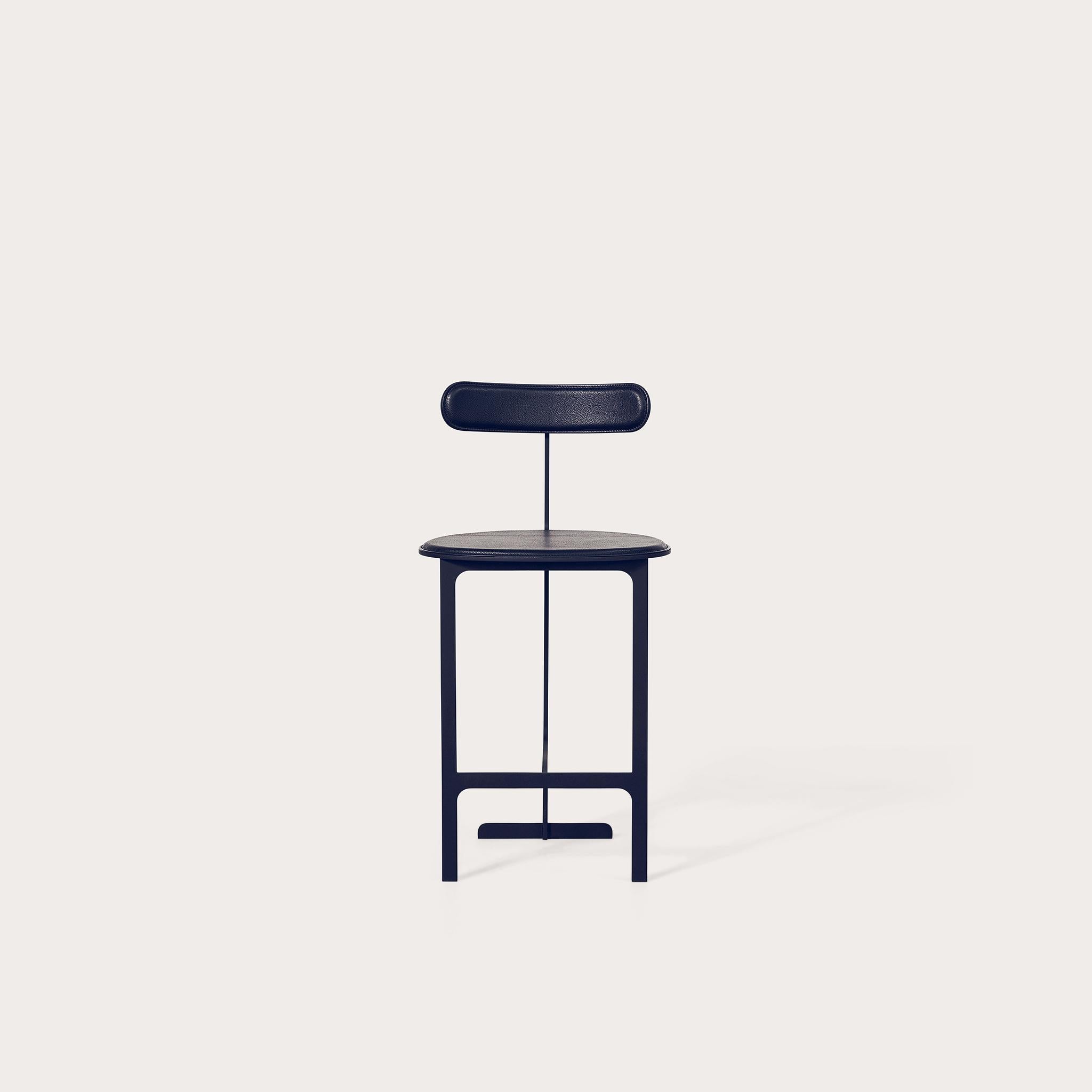 Sgabello Park Place di Yabu Pushelberg con struttura in acciaio inox in vendita 4