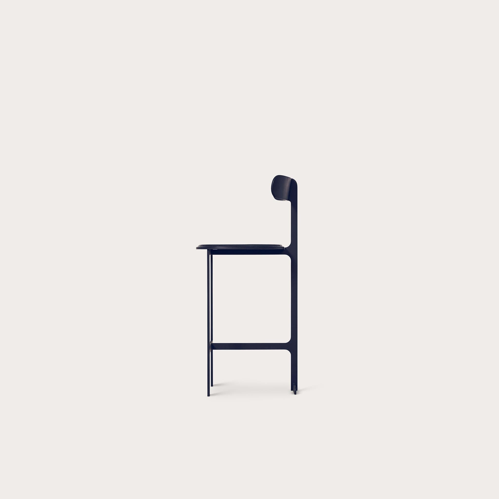 Sgabello Park Place di Yabu Pushelberg con struttura in acciaio inox in vendita 5