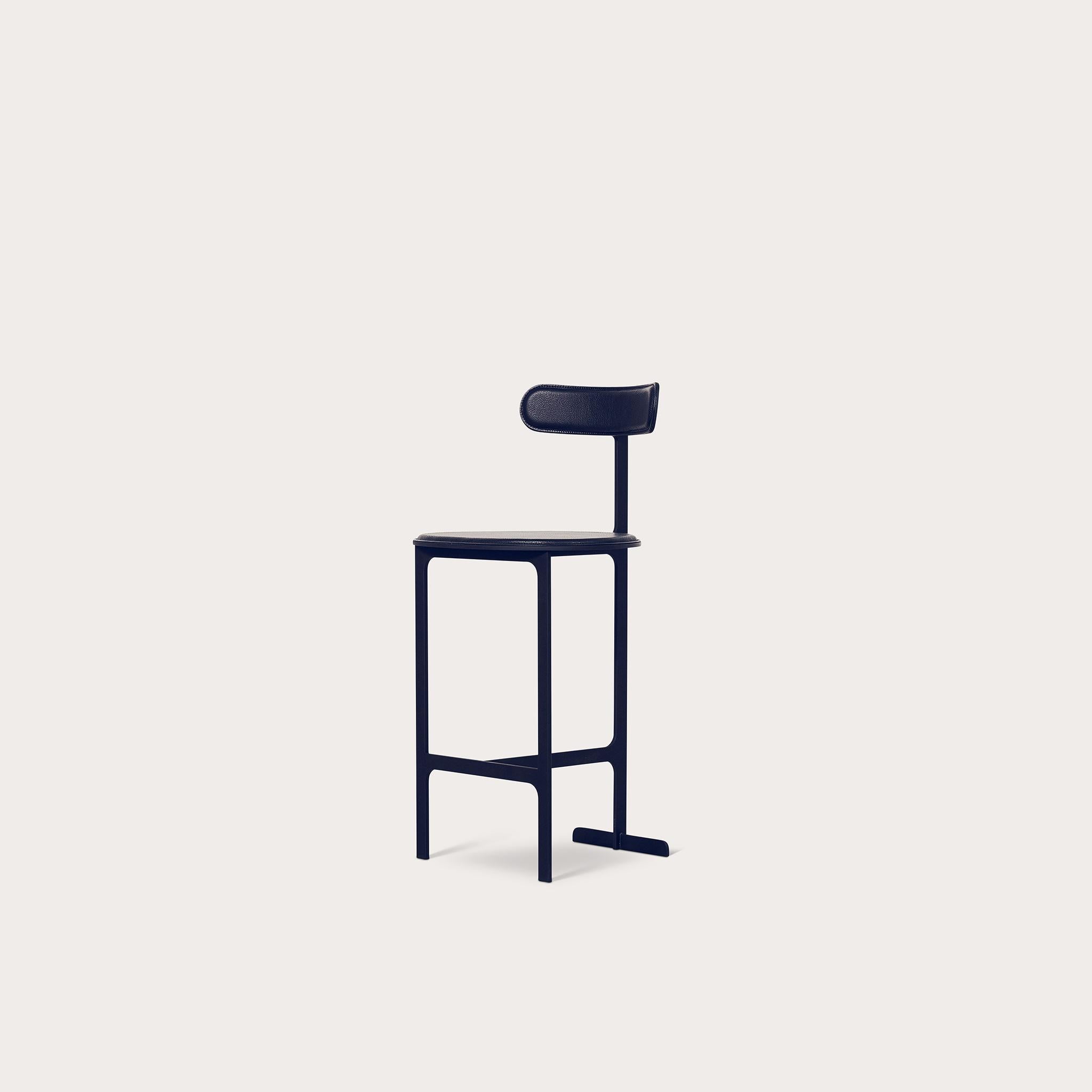 Sgabello Park Place di Yabu Pushelberg con struttura in acciaio inox in vendita 6