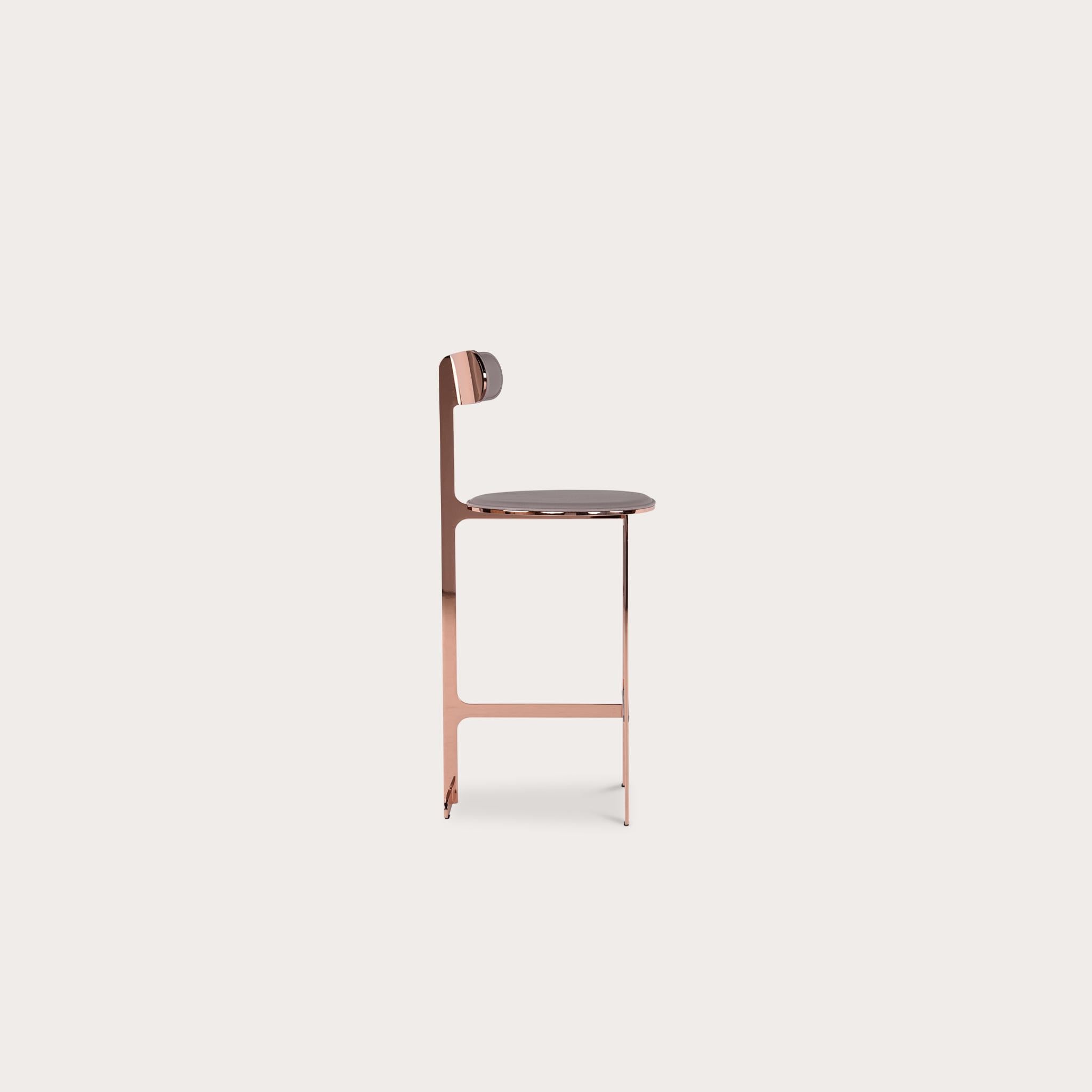 Moderno Sgabello Park Place di Yabu Pushelberg con struttura in acciaio inox in vendita