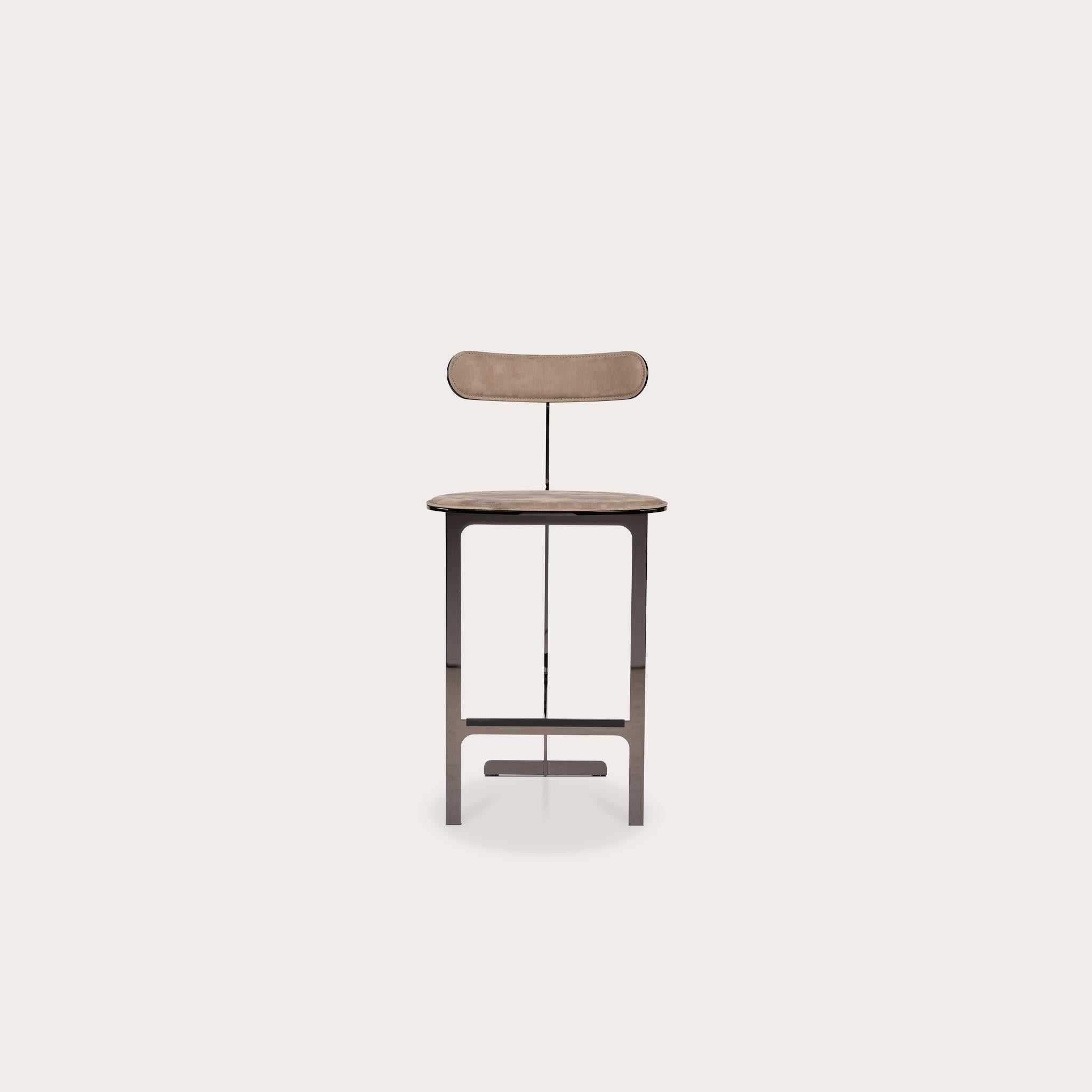 Galvanizzato Sgabello Park Place di Yabu Pushelberg con struttura in acciaio inox in vendita