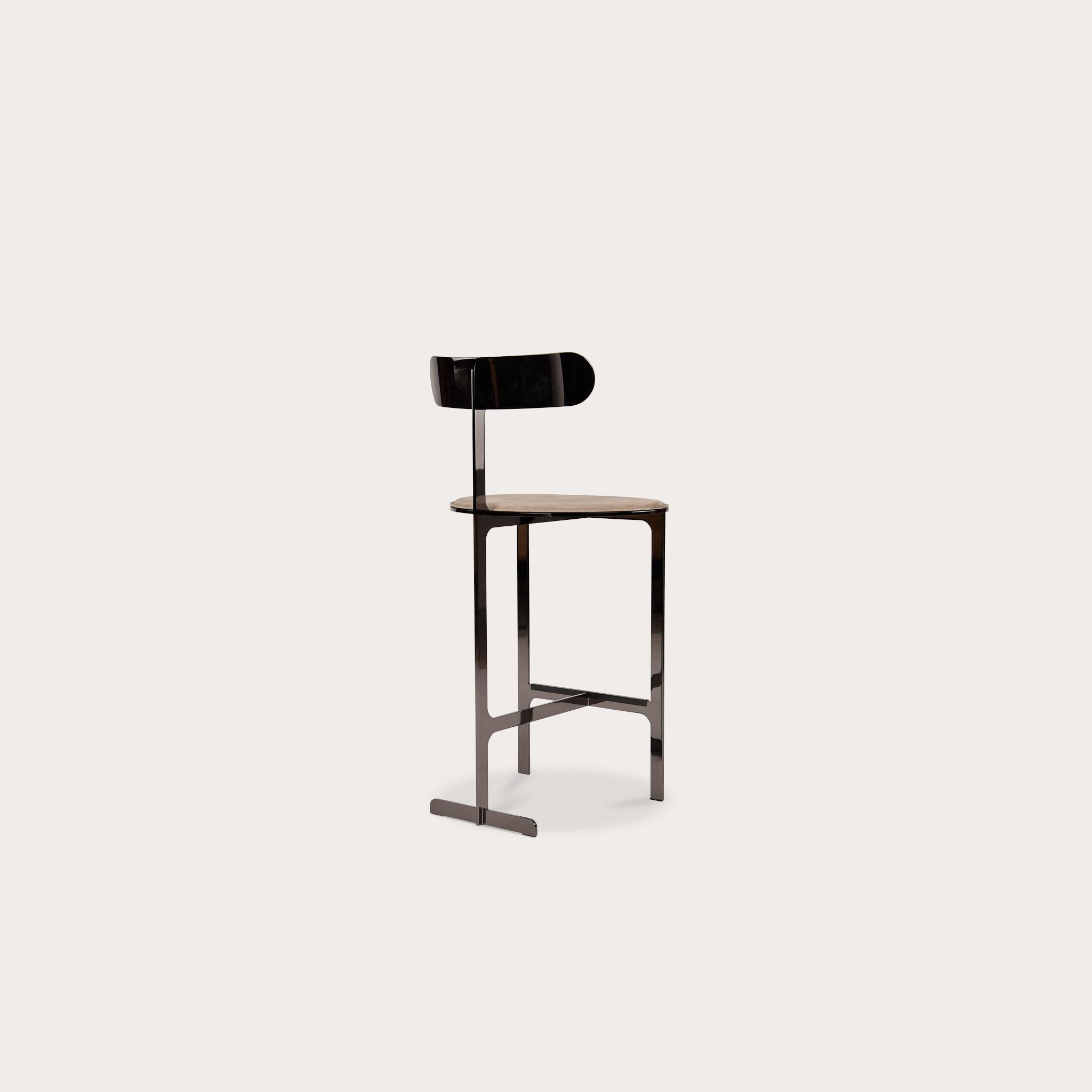 Acciaio Sgabello Park Place di Yabu Pushelberg con struttura in acciaio inox in vendita