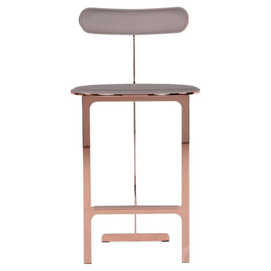 Park Place Stool by Yabu Pushelberg in Stainless Steel Frame