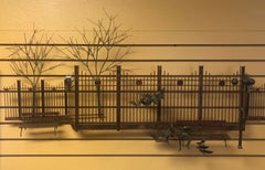Park Scene Mixed Metal Wall Sculpture by Curtis Jere