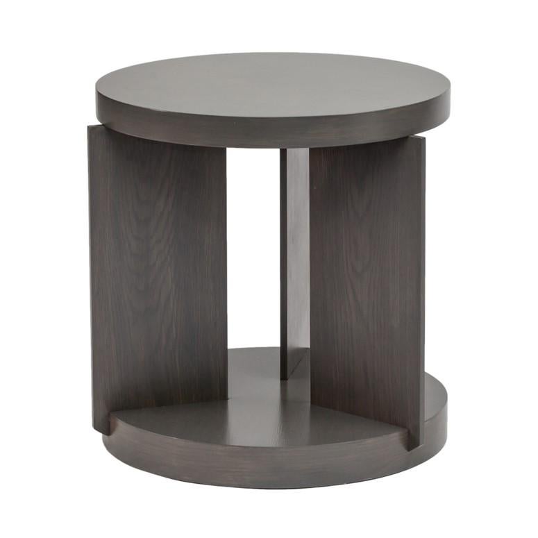 Stylized, circular side table. The Park table frame is constructed from maple wood applied with oakwood veneer. Four standard finishes available.

Dimensions: 20