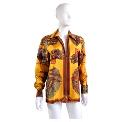 Parka in seta Hermès "Cuirs du Désert, by Françoise de la Perrière  -Tg. 38 Fr.