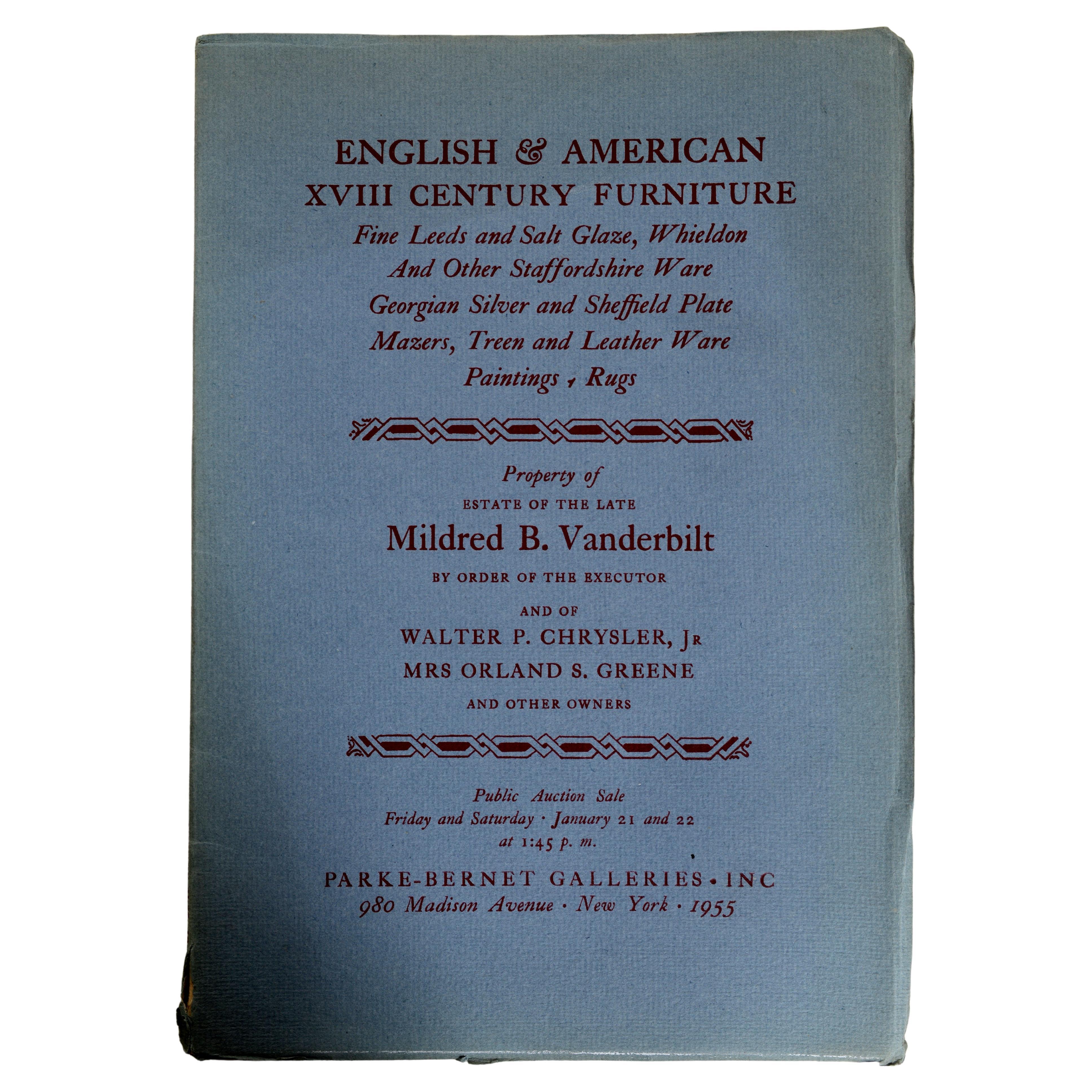 Parke-Bernet, Property of Mildred B. Vanderbilt English & American Furniture