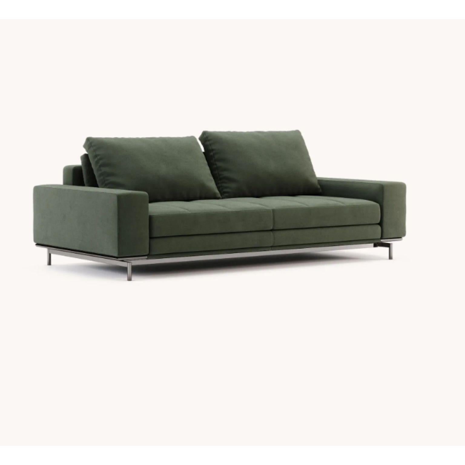 Parker 2 Seats Sofa by Domkapa
Materials: Polished stainless steel, velvet (Alban 2940). 
Dimensions: W 230 x D 110 x H 88 cm.
Also available in different materials. Please contact us.

The most recent addition to Domkapa’s sofa collection,