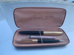 Parker 51 Aerometric Fountain Forest Green Pen and Pencil Set from 1948, USA