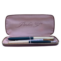 Parker 51 Aerometric Fountain Forest Green Pen and Pencil Set from 1948, USA