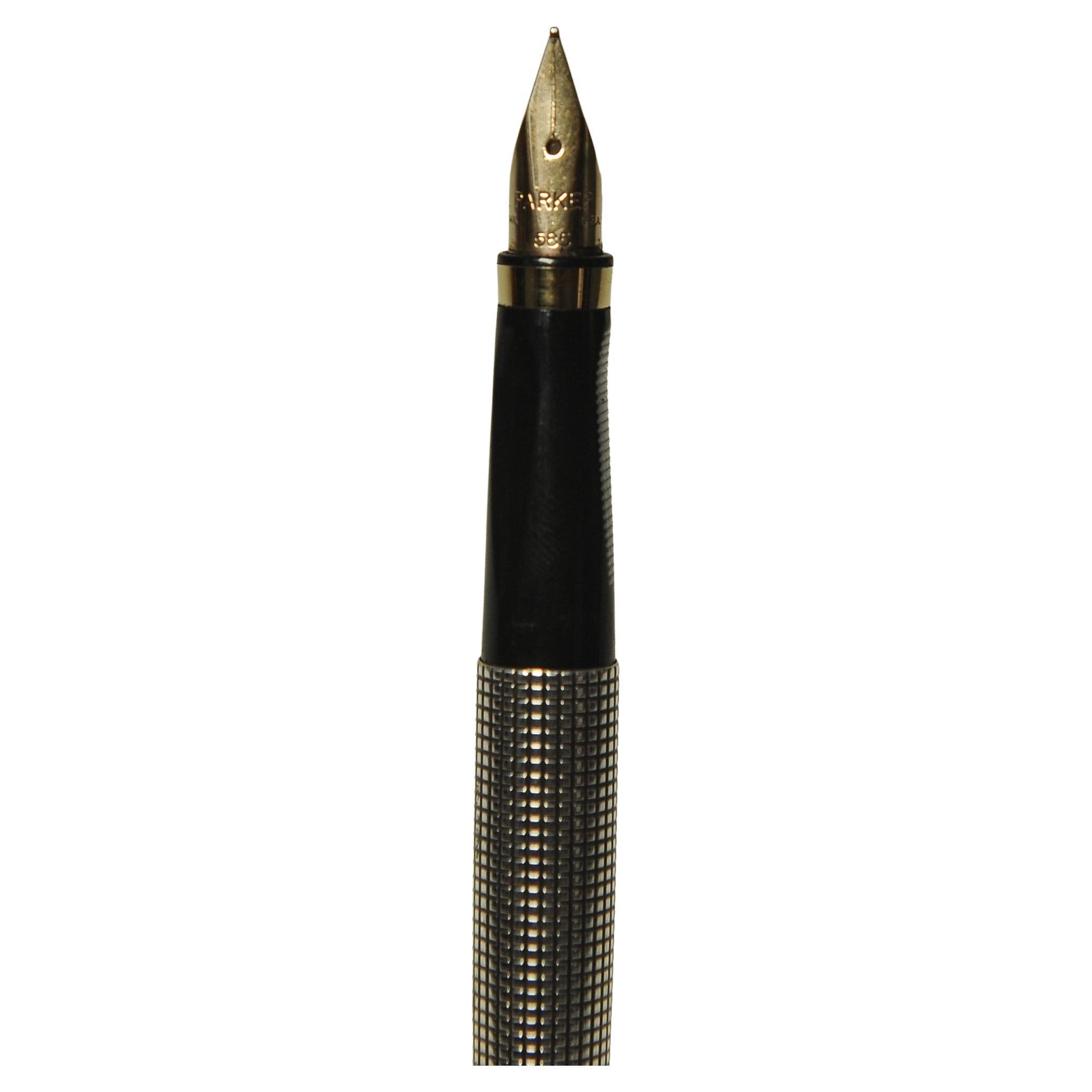 Parker 75 Vermeil Sterling Silber GT Brunnen mit 14k Gelbgold Nib im Angebot 6
