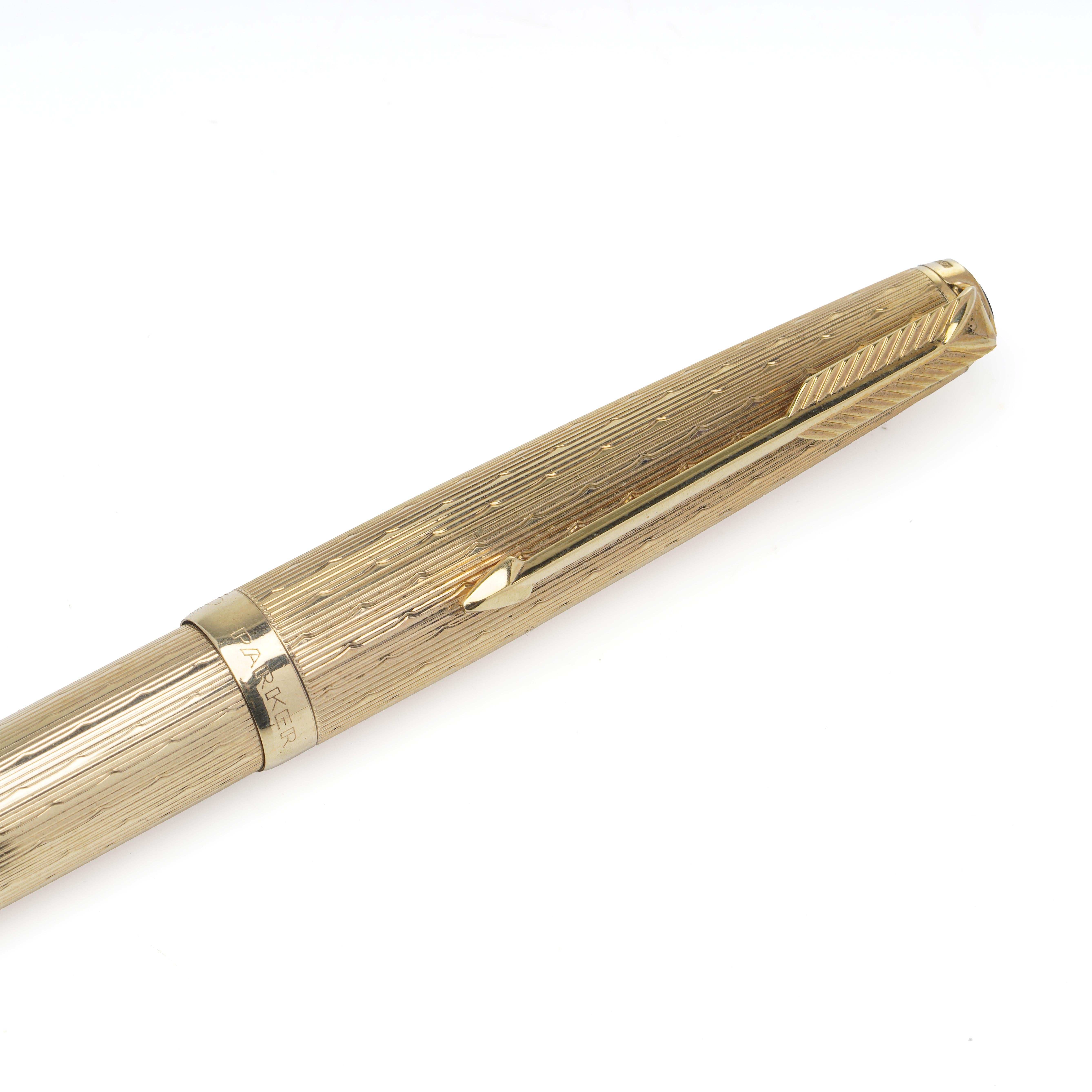 Parker 9kt Presidential Press Filler Fountain Pen For Sale 1