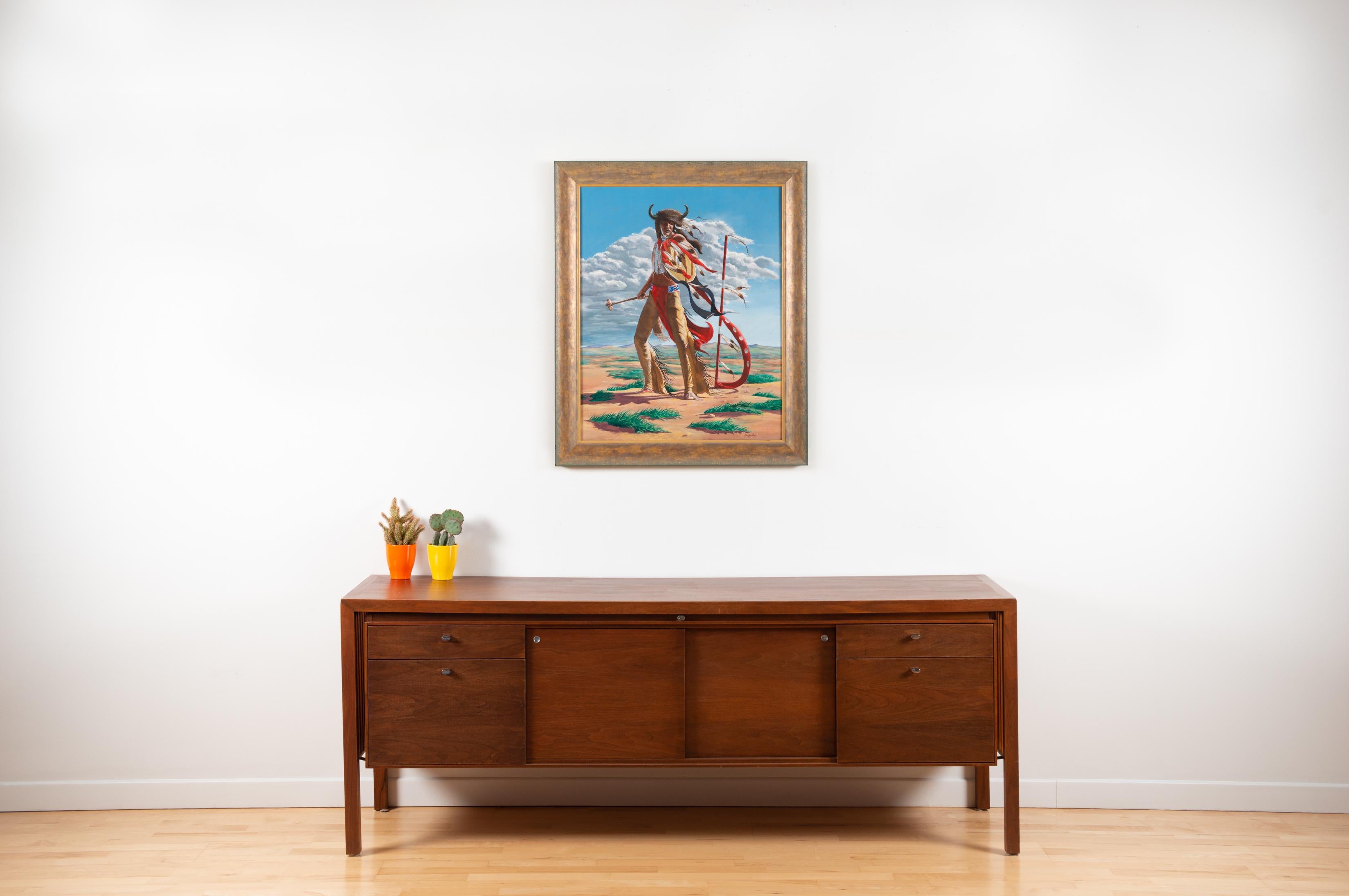 Cane soldato Kiowa - Painting Contemporaneo di Parker Boyiddle Jr.