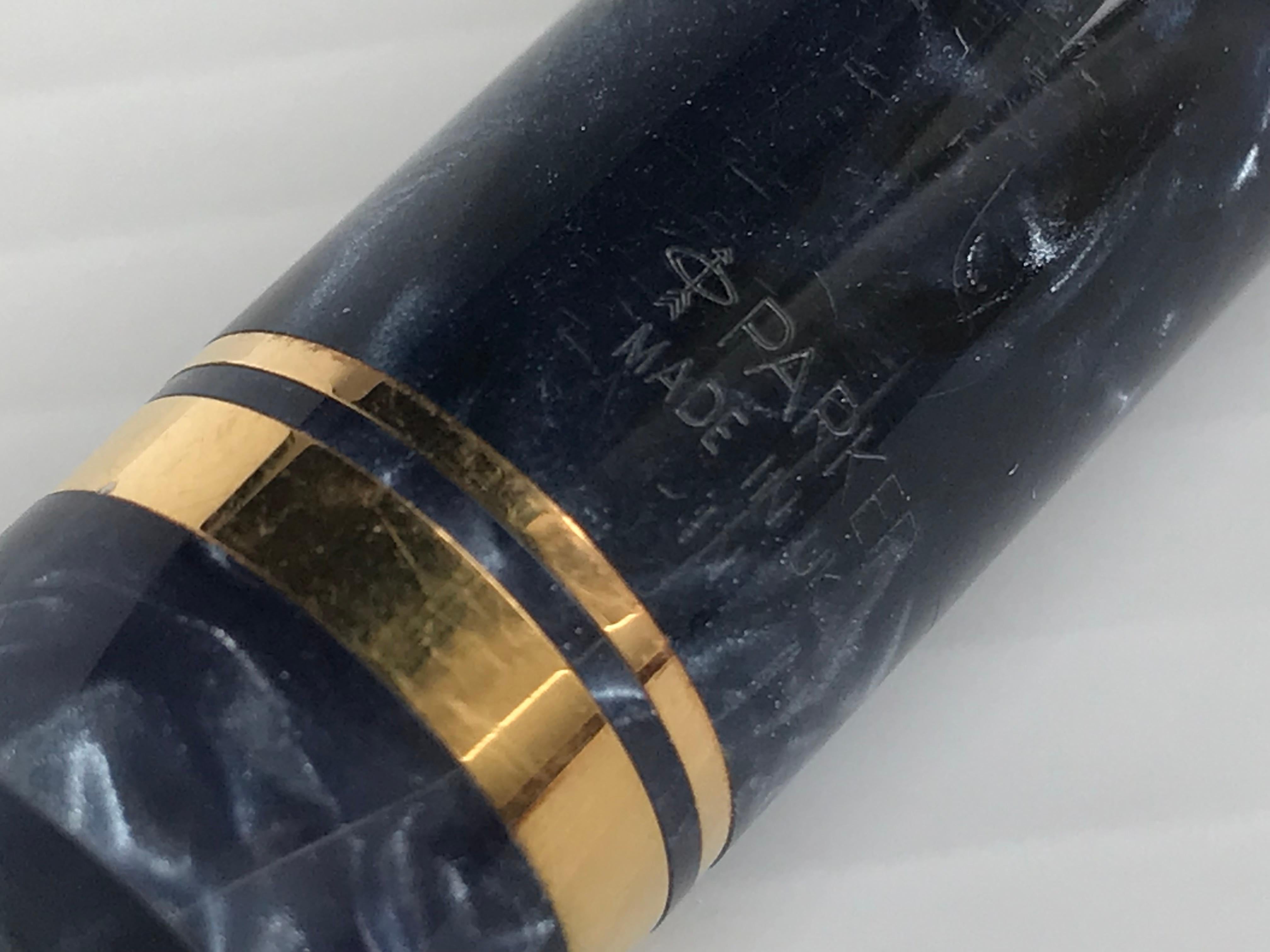 Parker Duofold Fountain Pendentif en or 18 carats Nib en vente 8