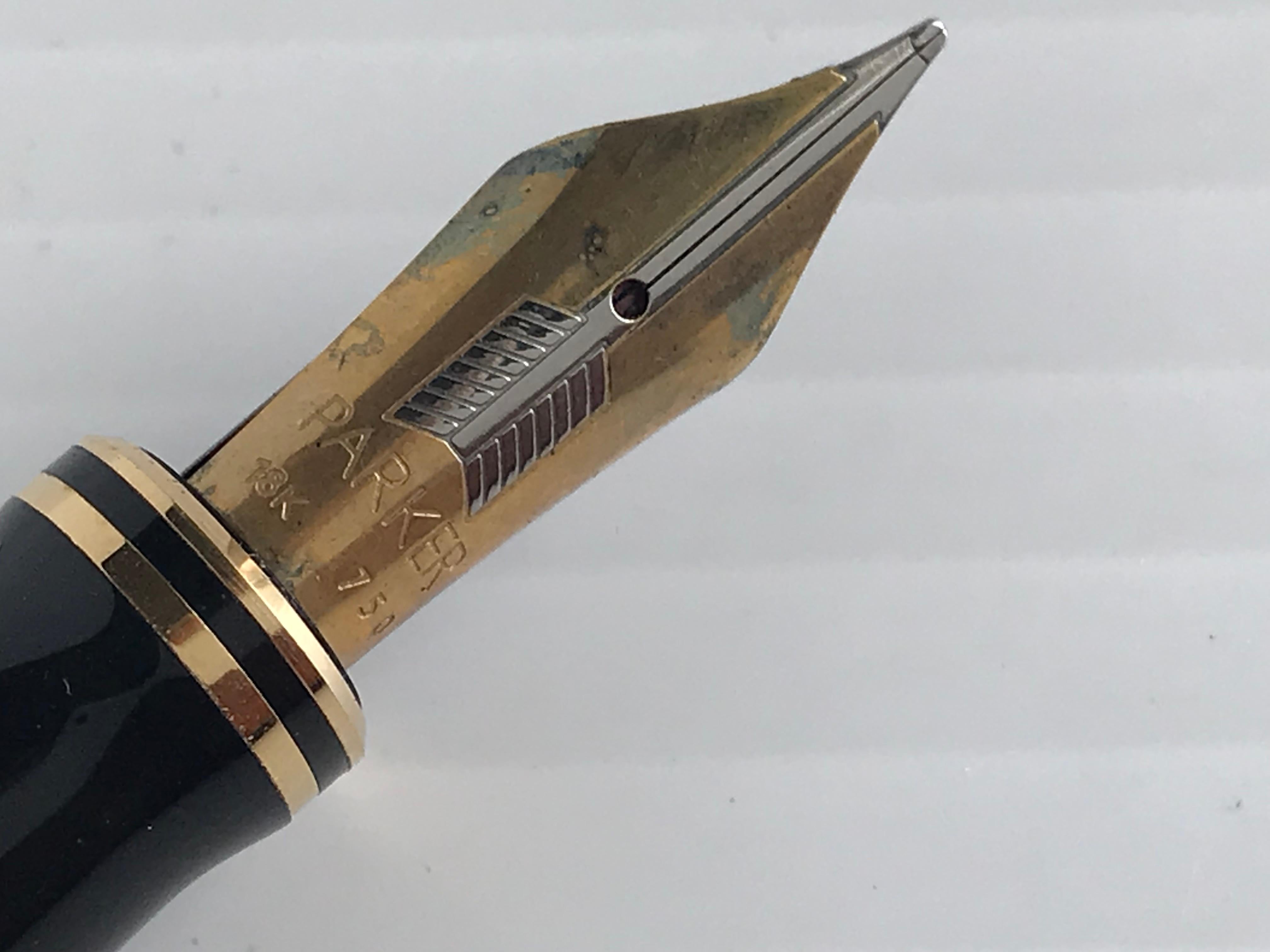 Parker Duofold Fountain Pendentif en or 18 carats Nib en vente 9