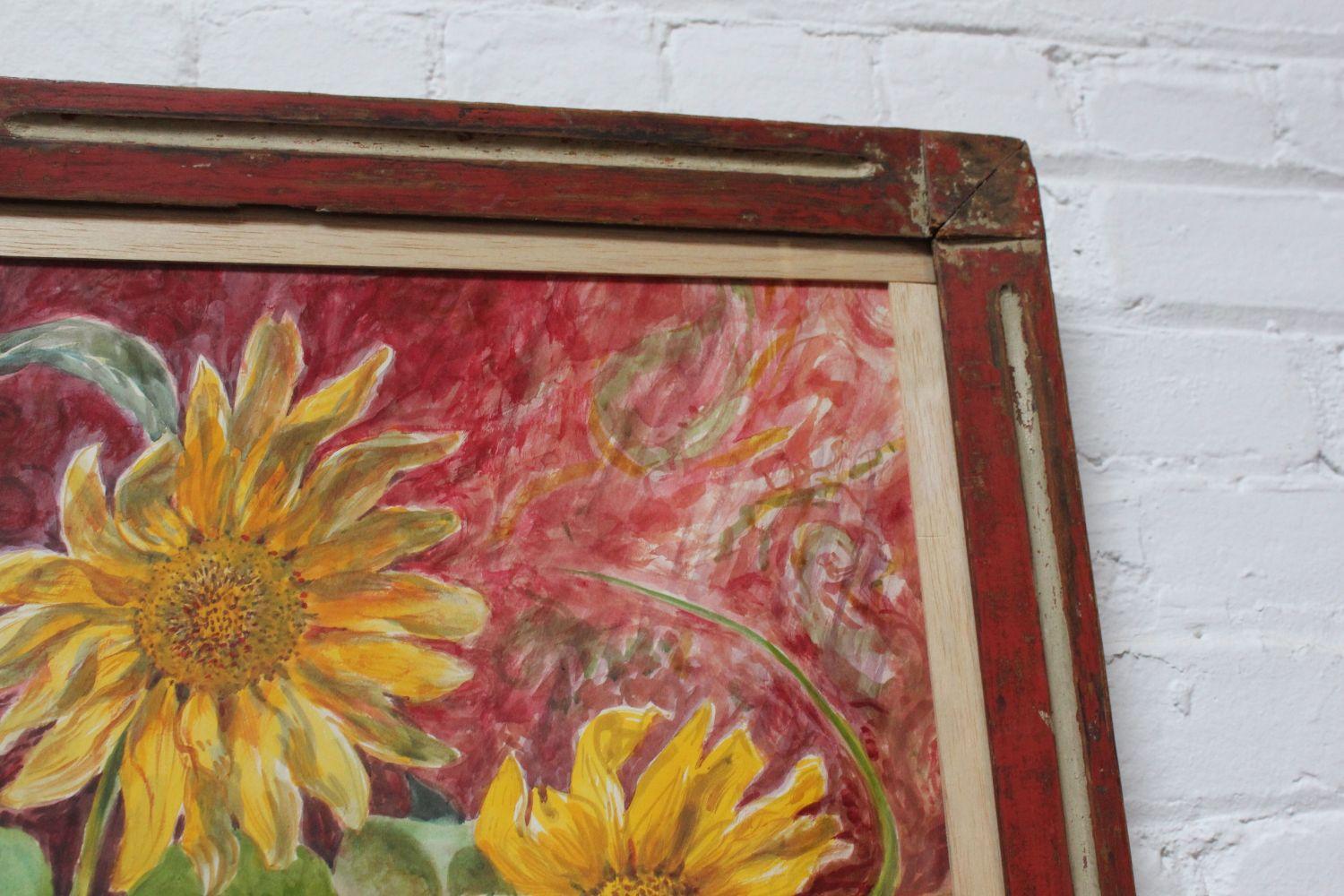Parker Elwood Panttila „Poodle with Sunflowers“ Acryl-Porträt Stillleben im Angebot 4