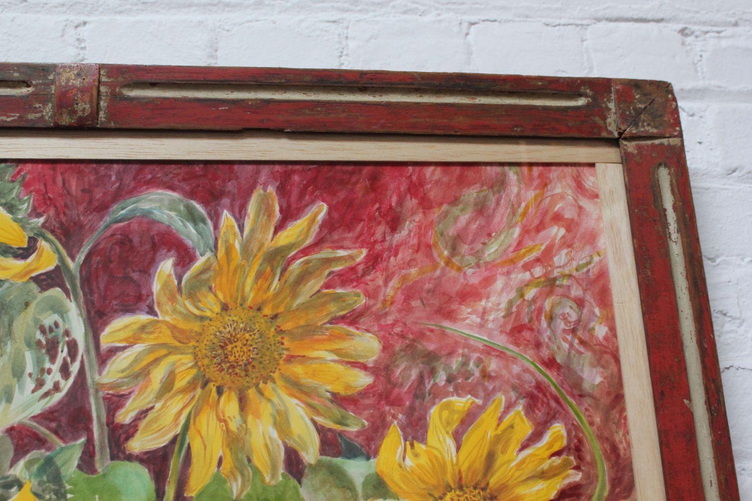 Parker Elwood Panttila „Poodle with Sunflowers“ Acryl-Porträt Stillleben im Angebot 5