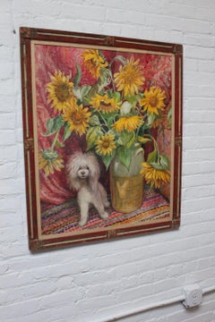 Parker Elwood Panttila «oodle with Sunflowers », portrait de nature morte en acrylique