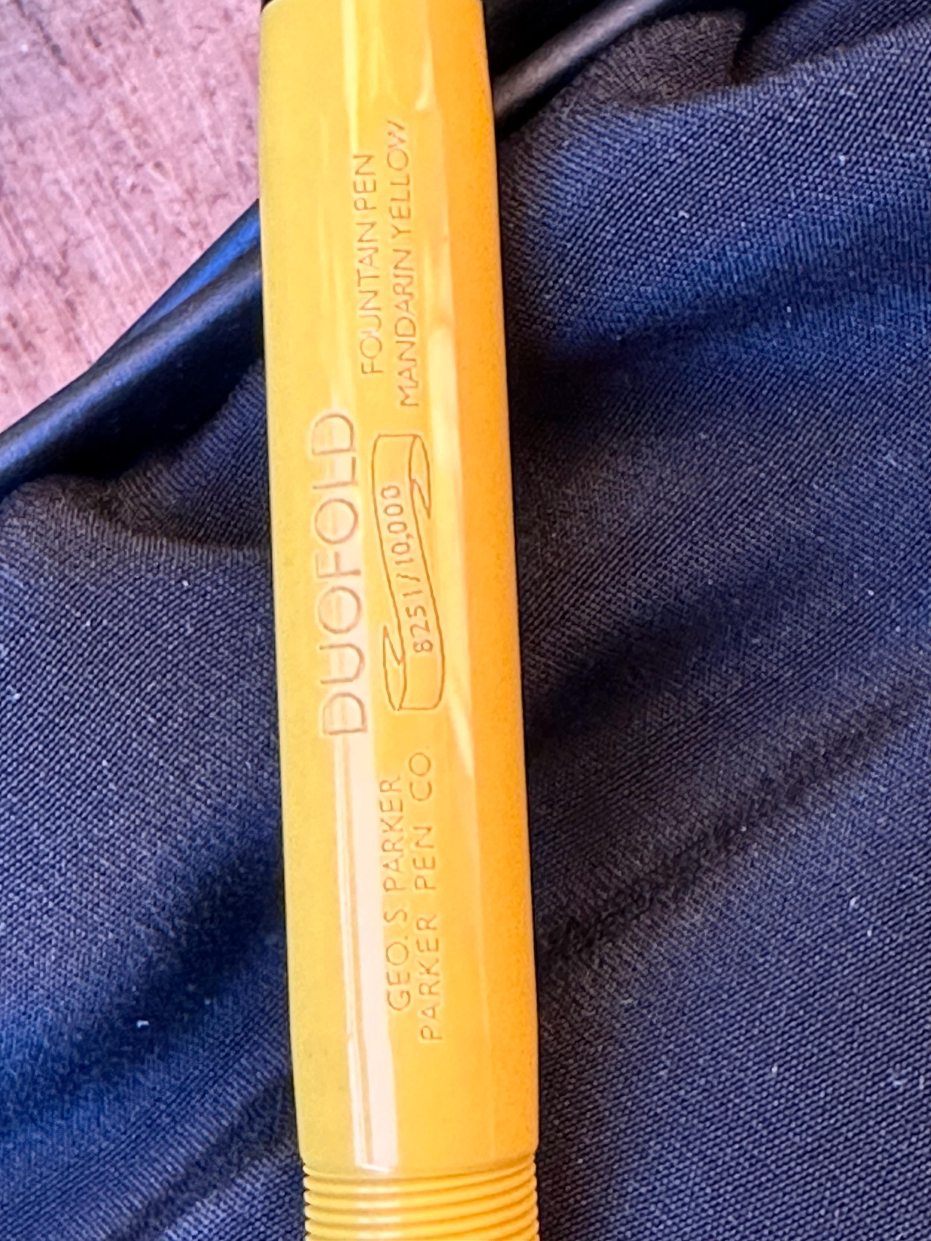 PARKER Füllfederhalter Duofold Mandarin Gelb 1995 Limited #8251 18K in Box 6
