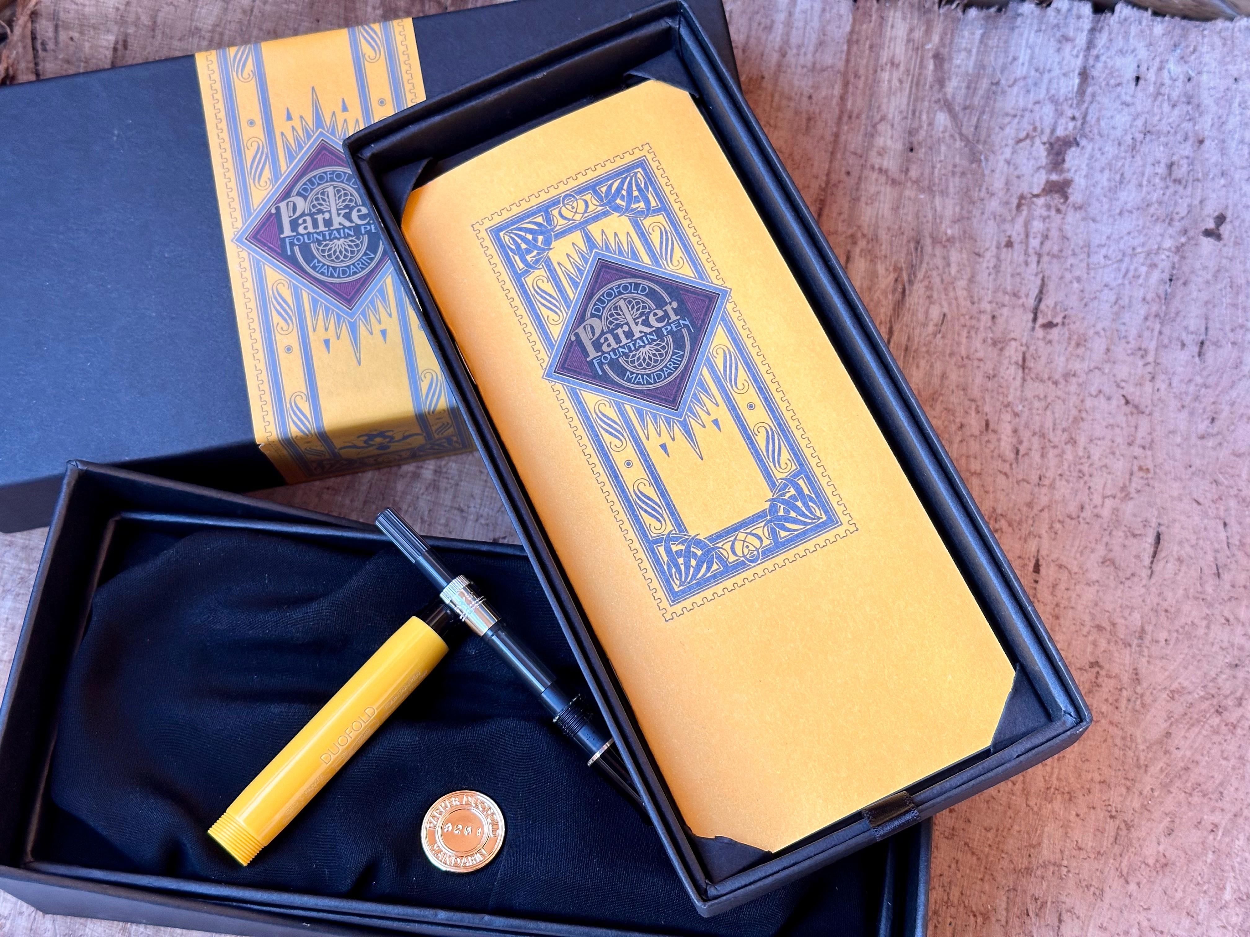PARKER Füllfederhalter Duofold Mandarin Gelb 1995 Limited #8251 18K in Box 15