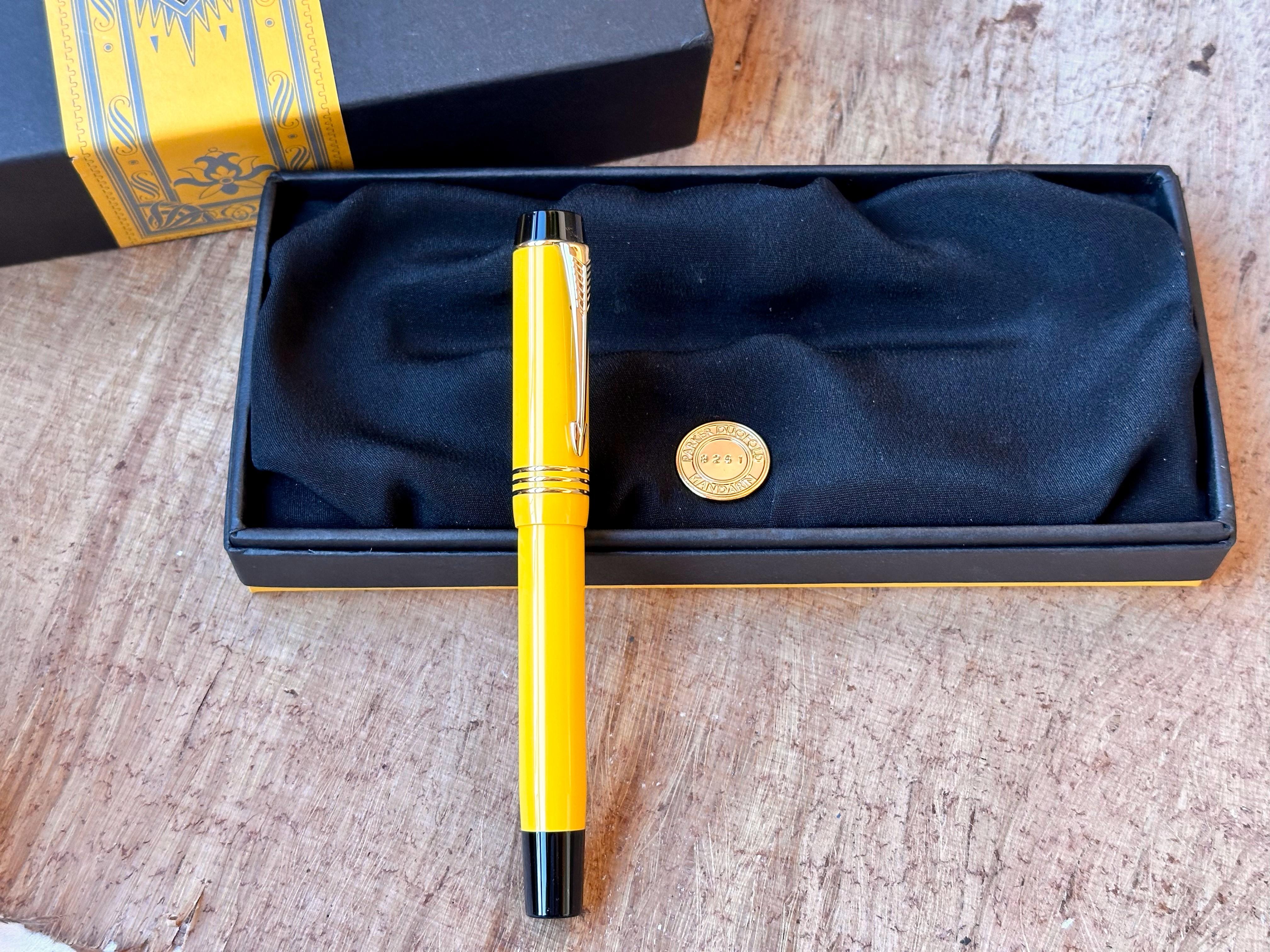 PARKER Füllfederhalter Duofold Mandarin Gelb 1995 Limited #8251 18K in Box 16