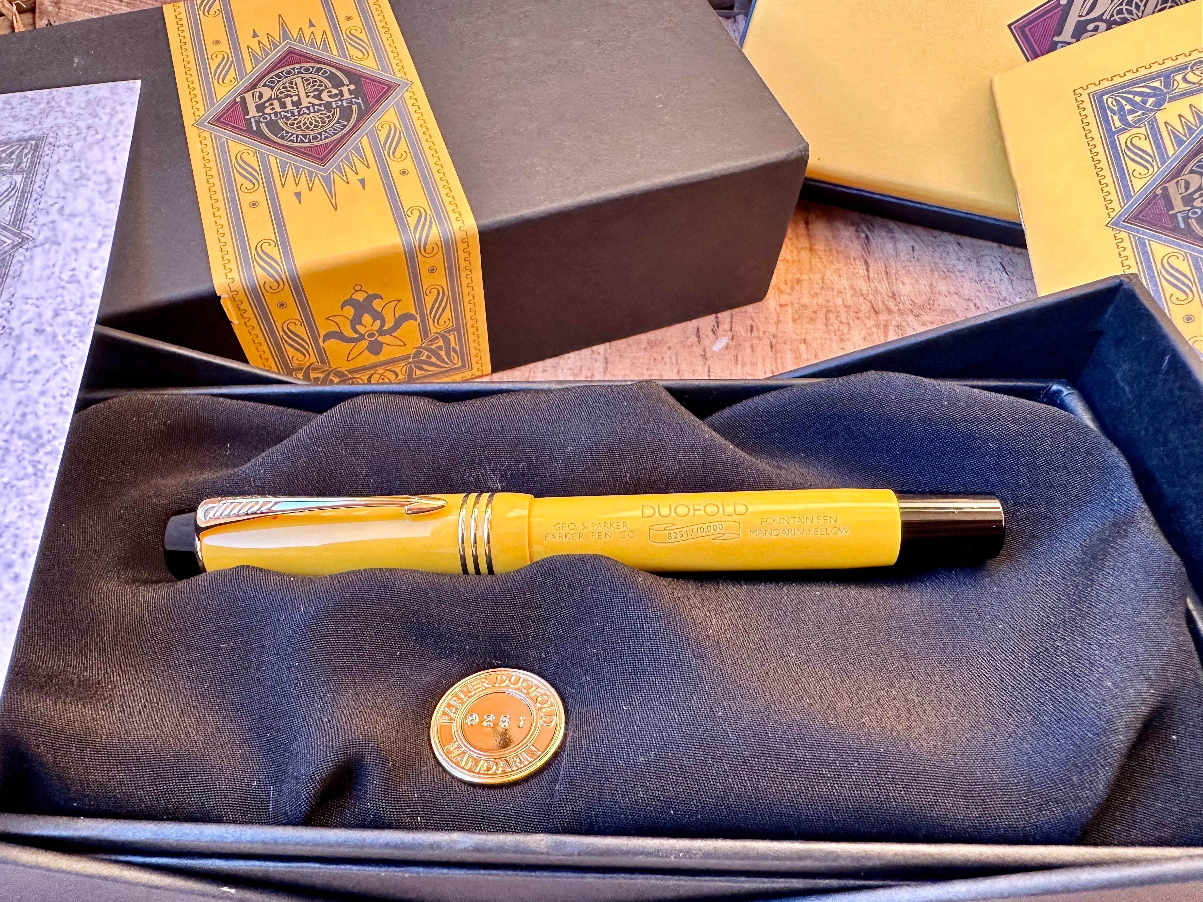 PARKER Füllfederhalter Duofold Mandarin Gelb 1995 Limited #8251 18K in Box 2