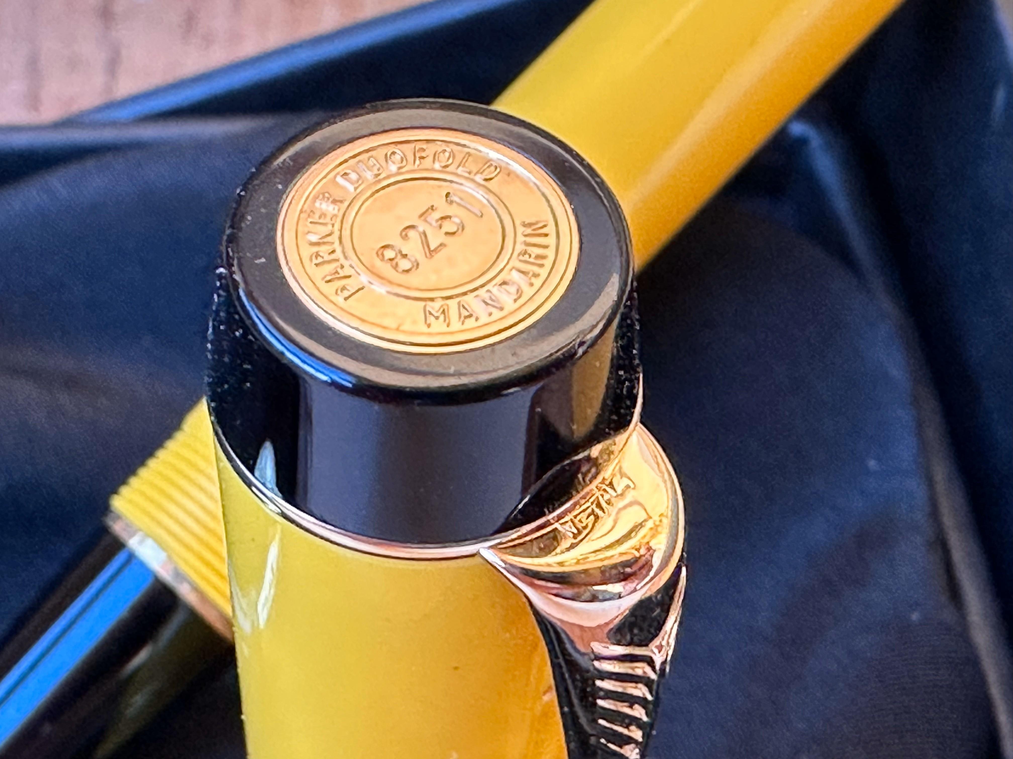 PARKER Füllfederhalter Duofold Mandarin Gelb 1995 Limited #8251 18K in Box 4