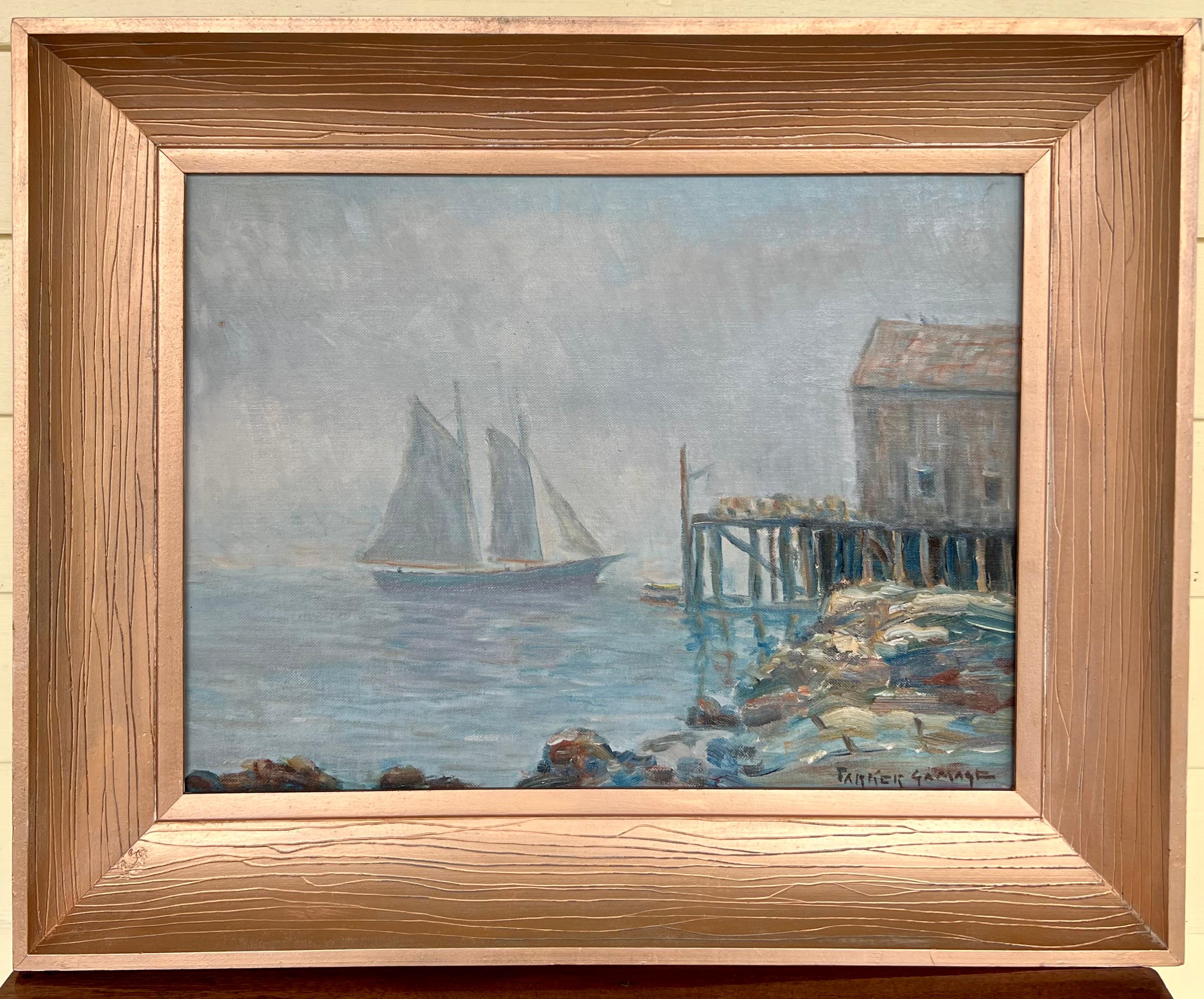 New Harbor, Maine – Painting von Parker Gamage