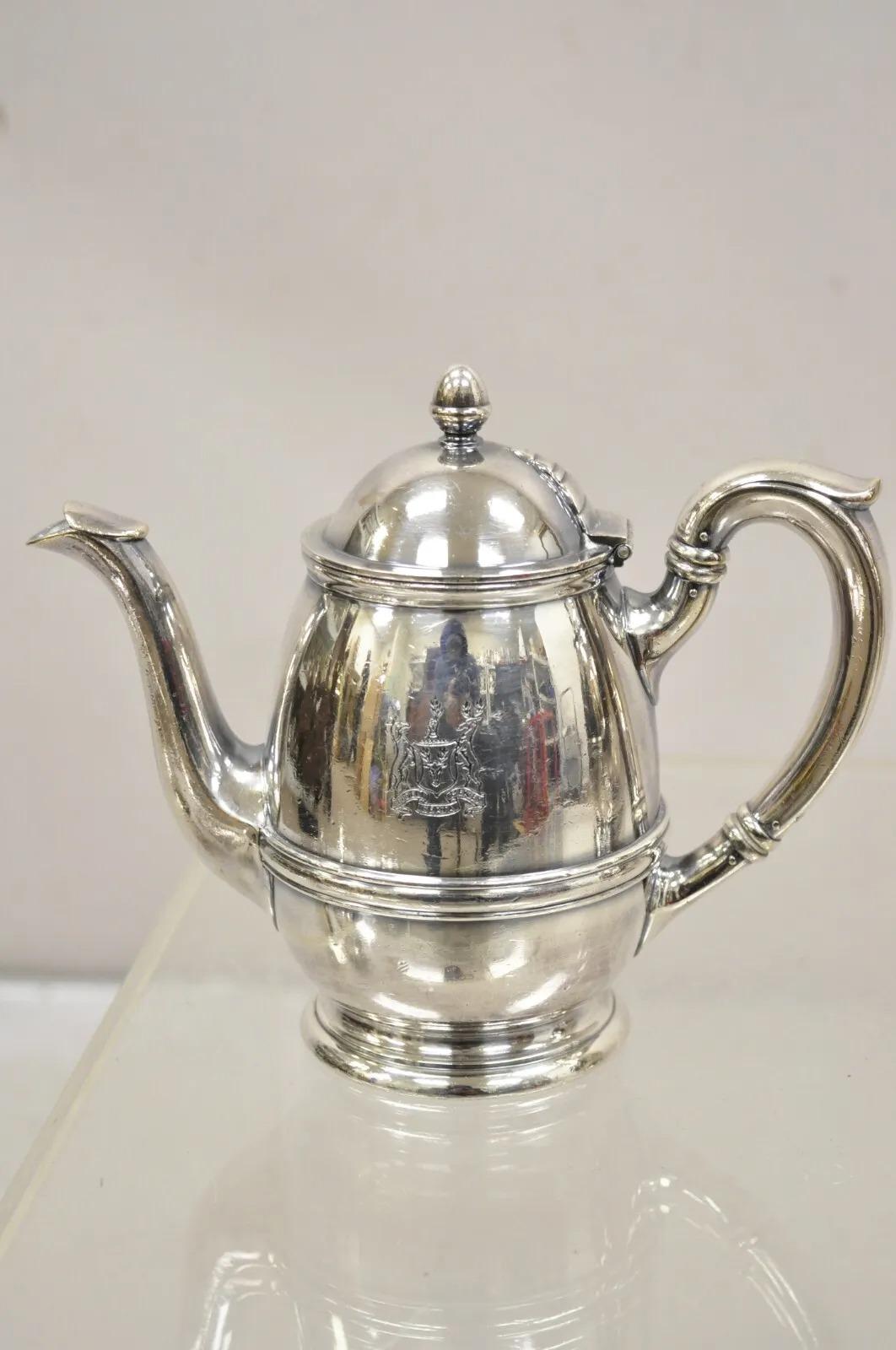 Parker House 1927 Gorham Silver Soldered Silver Plated Coffee Tea Pot 2 Pc Set 4