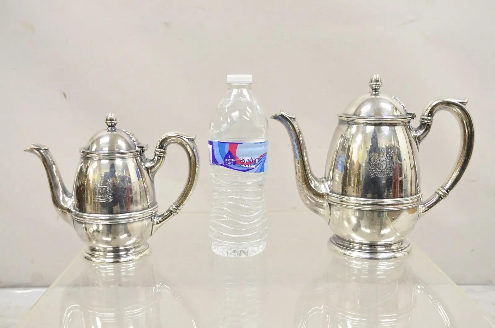 Parker House 1927 Gorham Silver Soldered Silver Plated Coffee Tea Pot 2 Pc Set 6