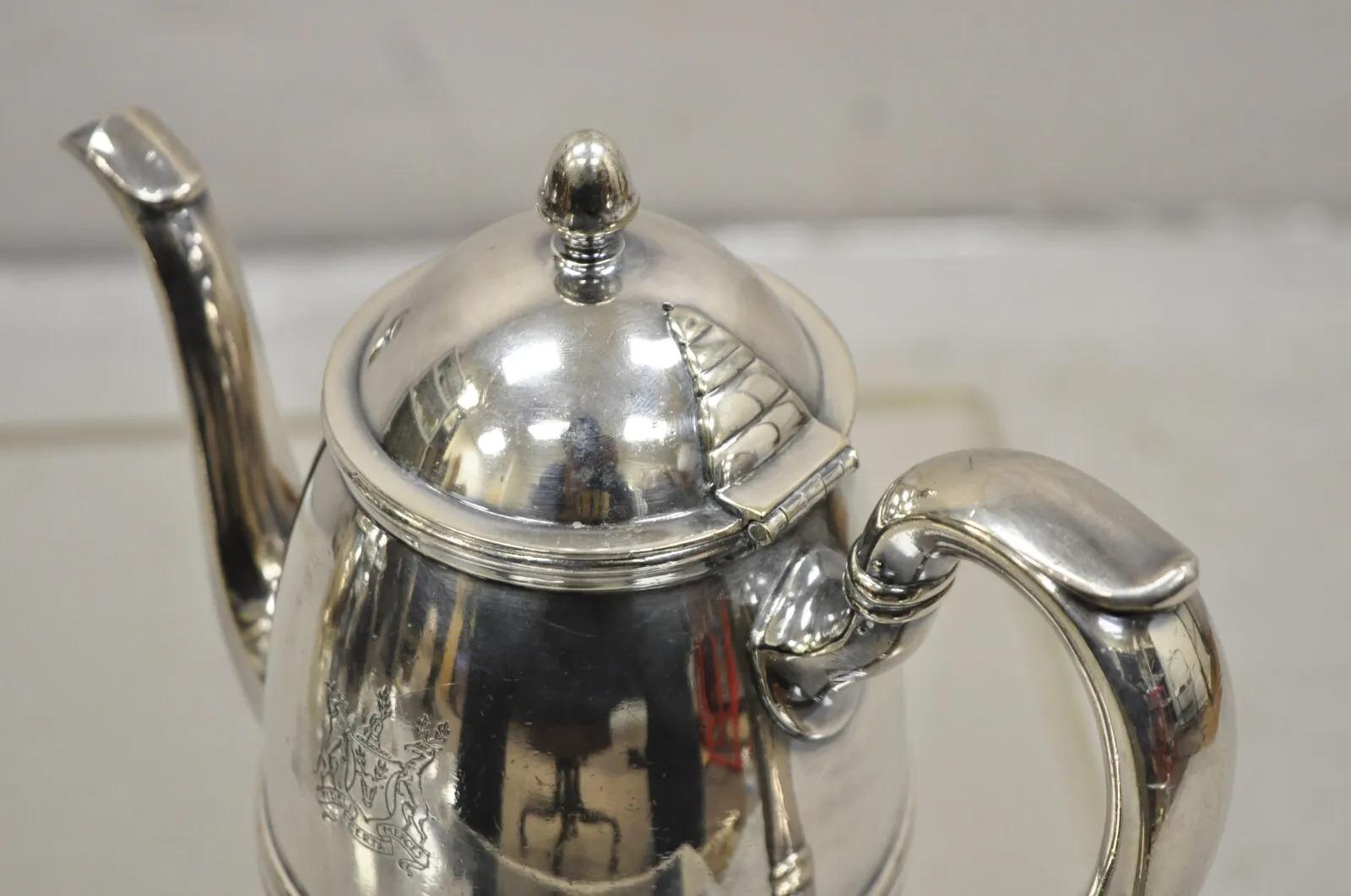 Parker House 1927 Gorham Silver Soldered Silver Plated Coffee & Tea Pot - 2 Pc Set. Circa Early to Mid 20th Century.
Measurements:  
32 Ounce : 8