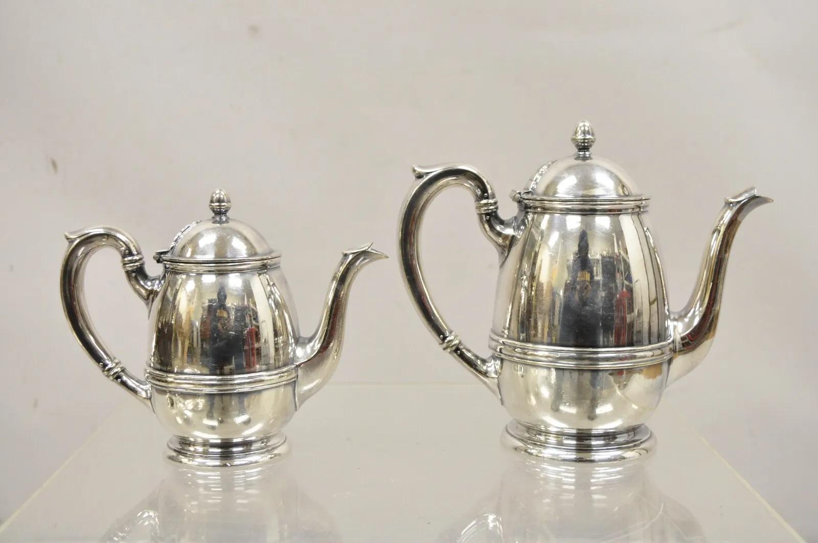 20ième siècle Parker House 1927 Gorham Silver Soldered Silver Plated Coffee Tea Pot 2 Pc Set
