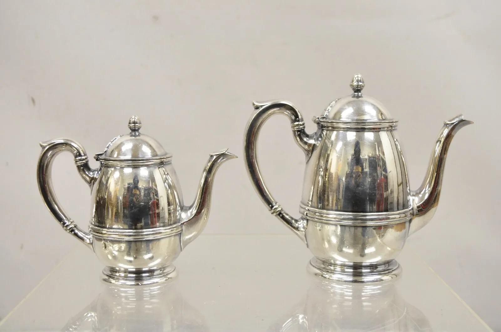 20th Century Parker House 1927 Gorham Silver Soldered Silver Plated Coffee Tea Pot 2 Pc Set