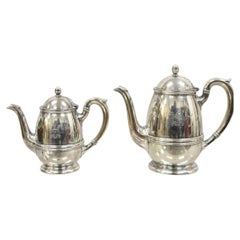 Antique Parker House 1927 Gorham Silver Soldered Silver Plated Coffee Tea Pot 2 Pc Set