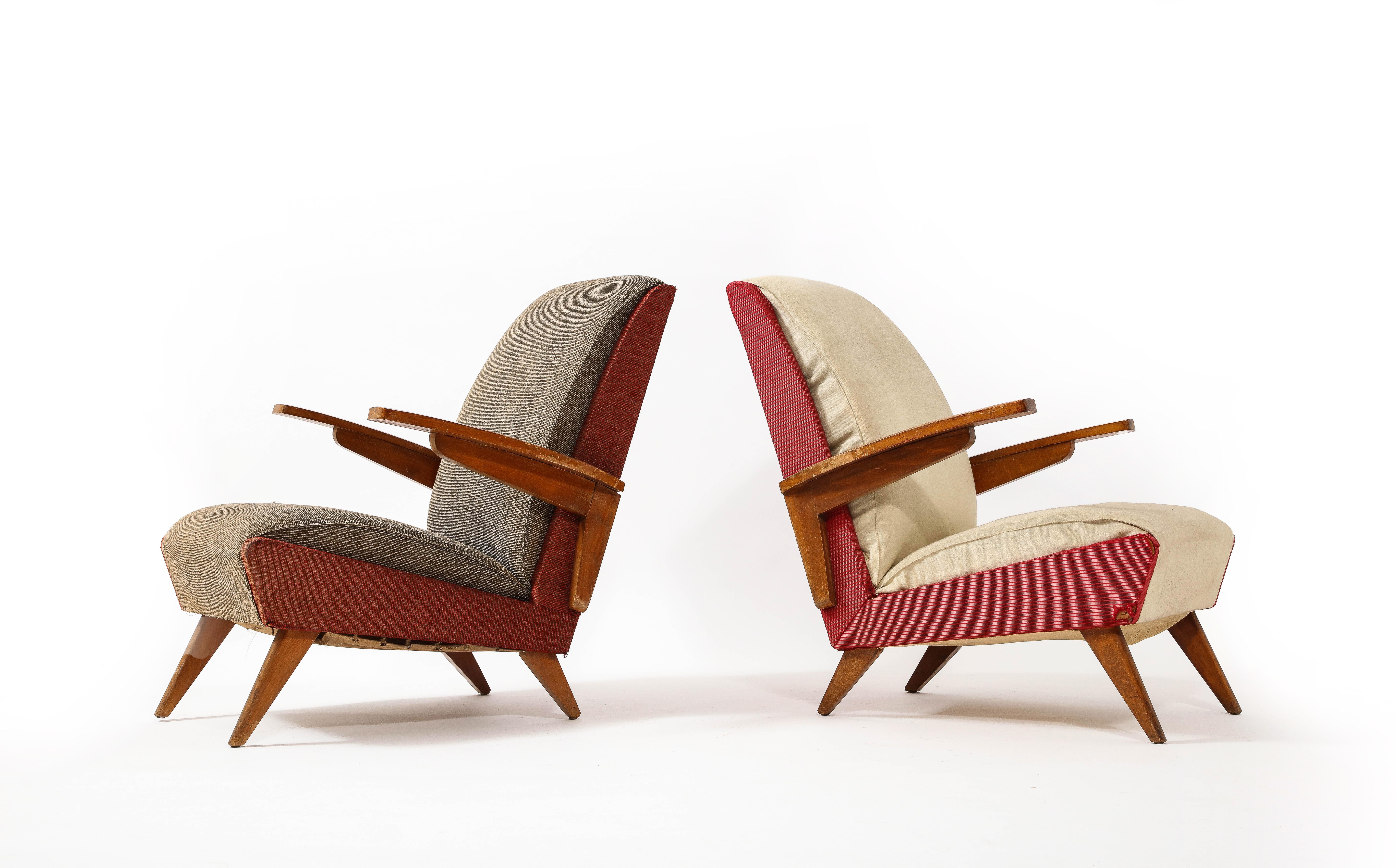 Parker Knoll Armchairs, France 1950 In Fair Condition For Sale In New York, NY
