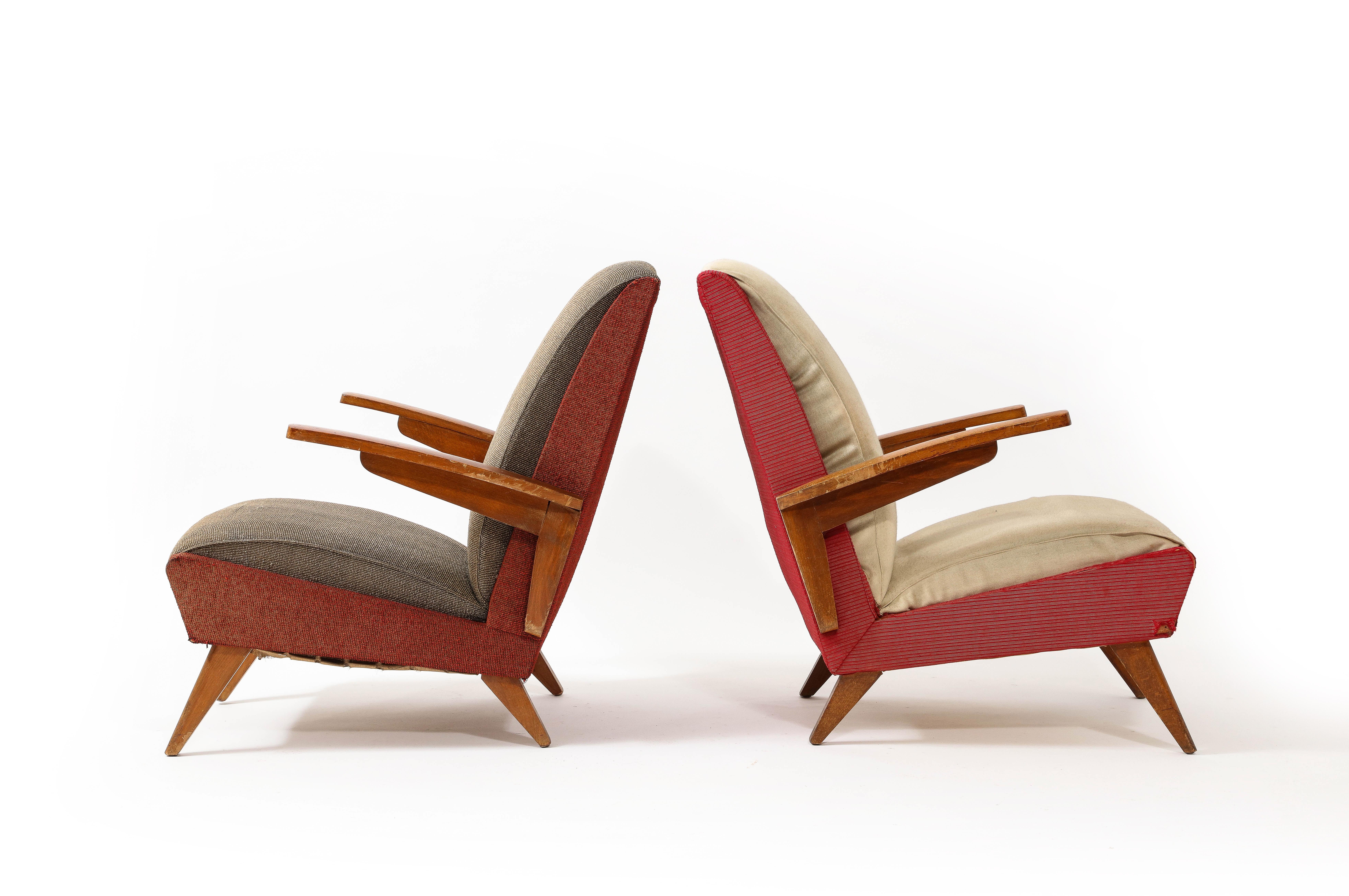 20th Century Parker Knoll Armchairs, France 1950 For Sale