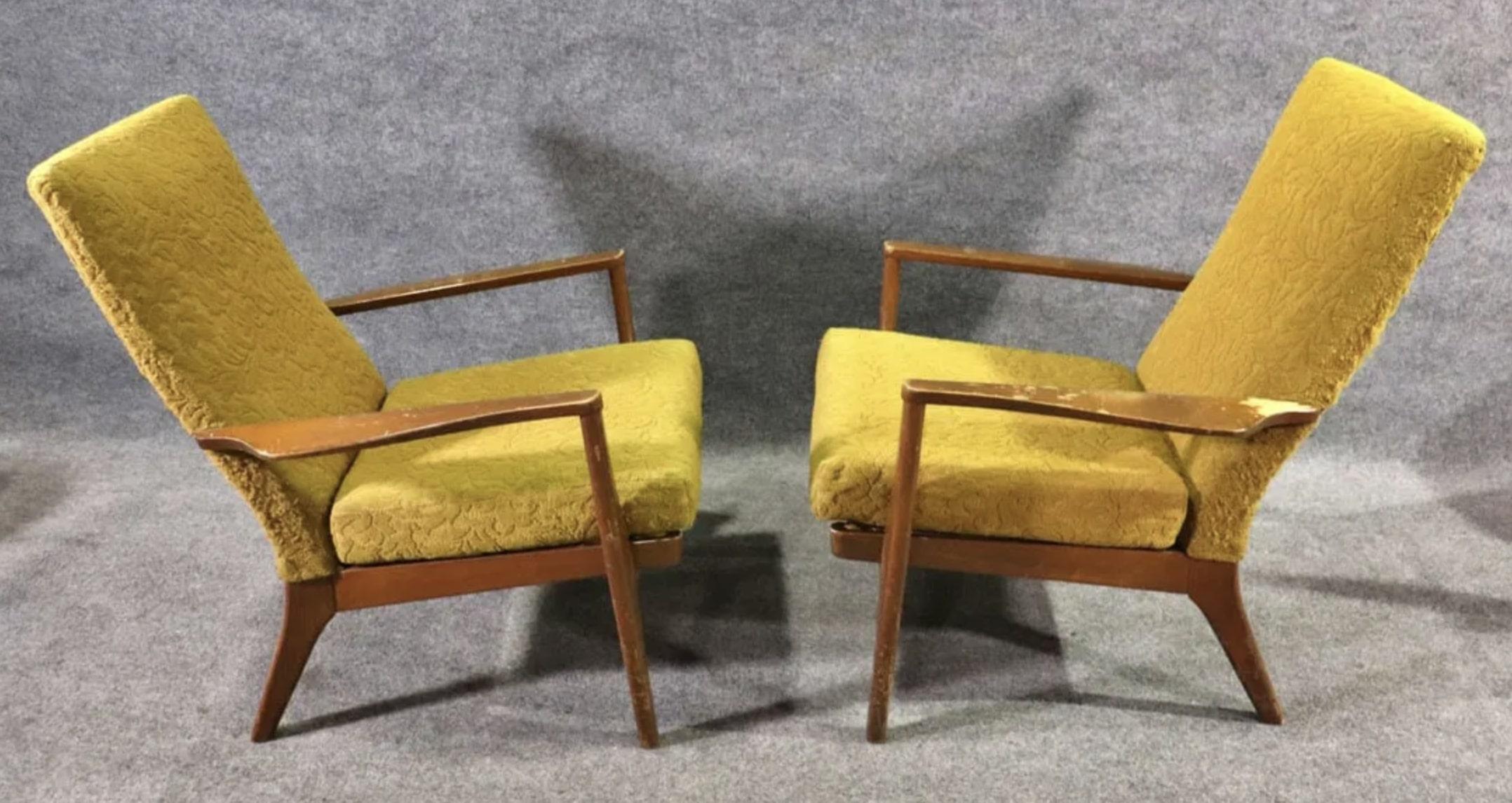 Parker Knoll Mid-Century Armchairs In Fair Condition For Sale In Brooklyn, NY